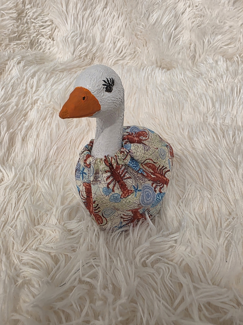 7" Desk Goose Handcrafted Crawfish Print Dress